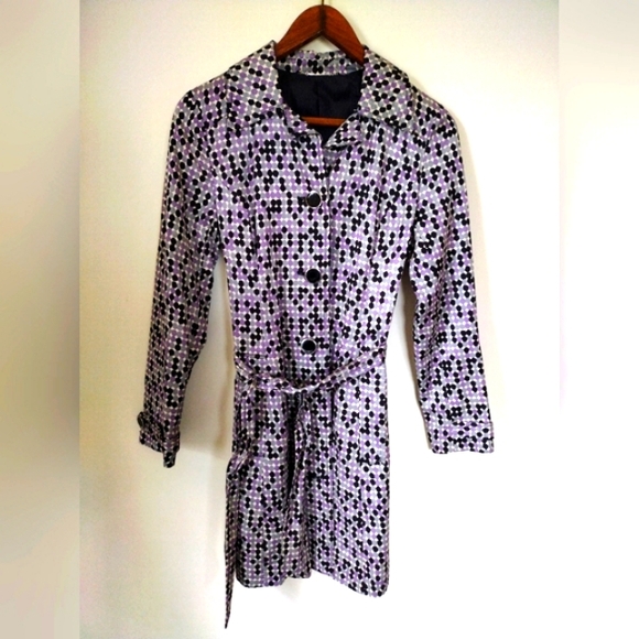 LIKE NEW Apt. 9 Polka Dot Trench Coat - Picture 1 of 8